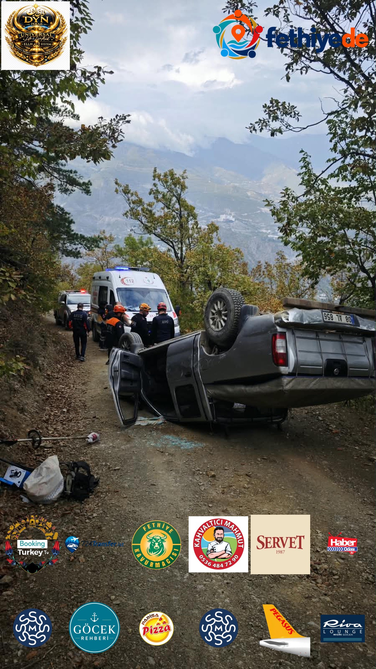 Artvin'de kamyonet yamaca çarpıp ters döndü, 2 kişi hafif yaralandı