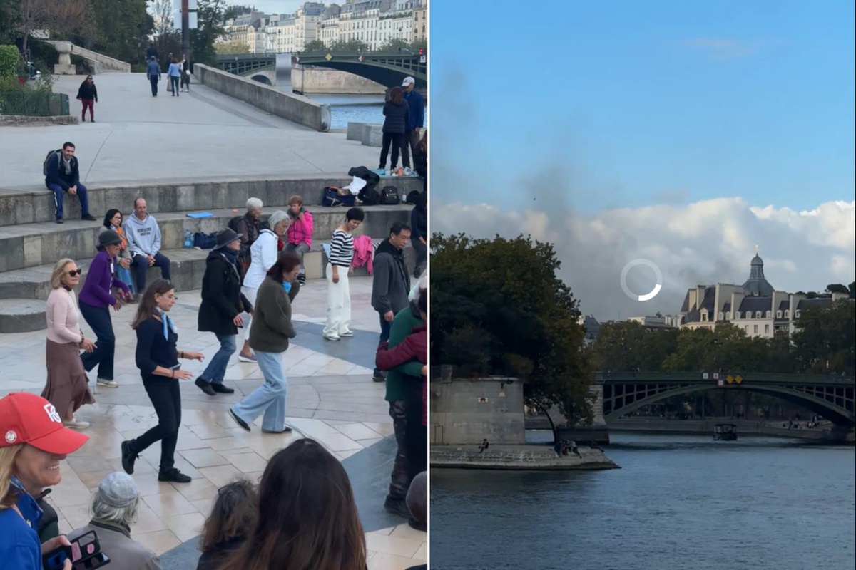 Paris’in iki farklı yüzü: Bir yanda dans, diğer yanda yangın!