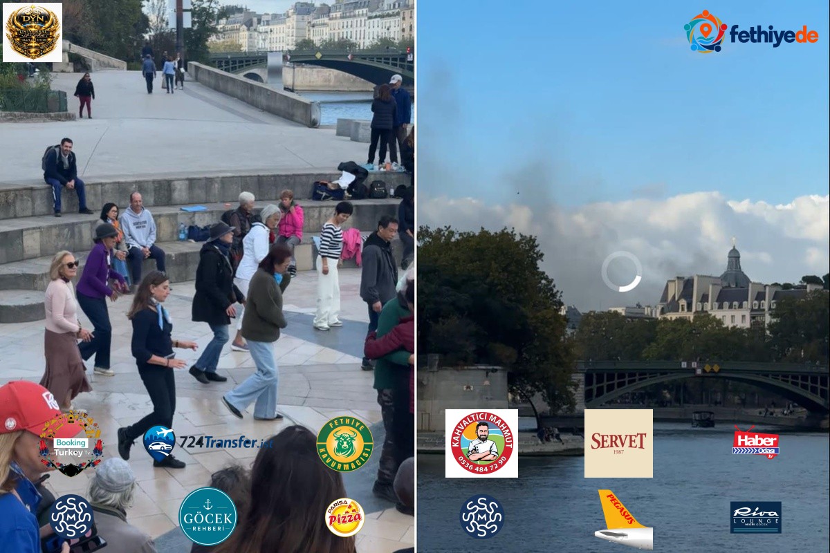 Paris’in iki farklı yüzü: Bir yanda dans, diğer yanda yangın!