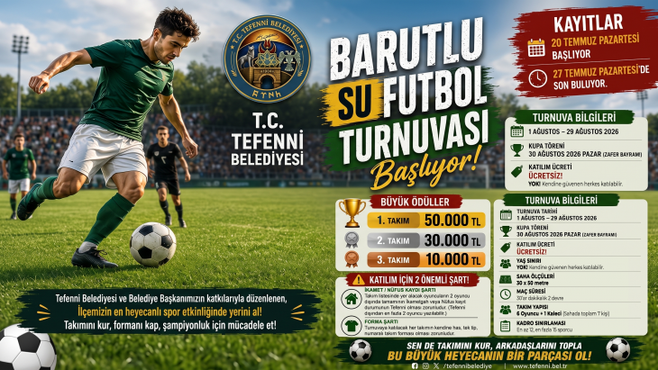 [BELEDIYE · Burdur · Tefenni] Barutlu Su Futbol Turnuvası Başlıyor!