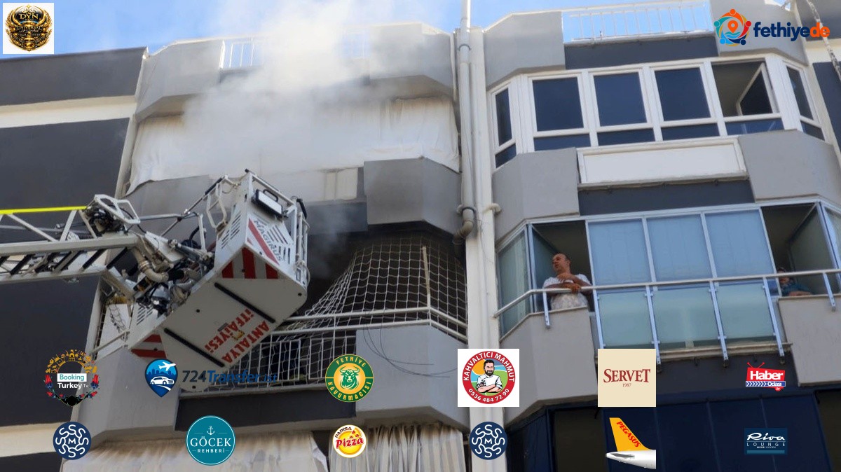 Antalya Muratpaşa'da 5'inci kattaki dairede yangında salon kullanılamaz hale geldi