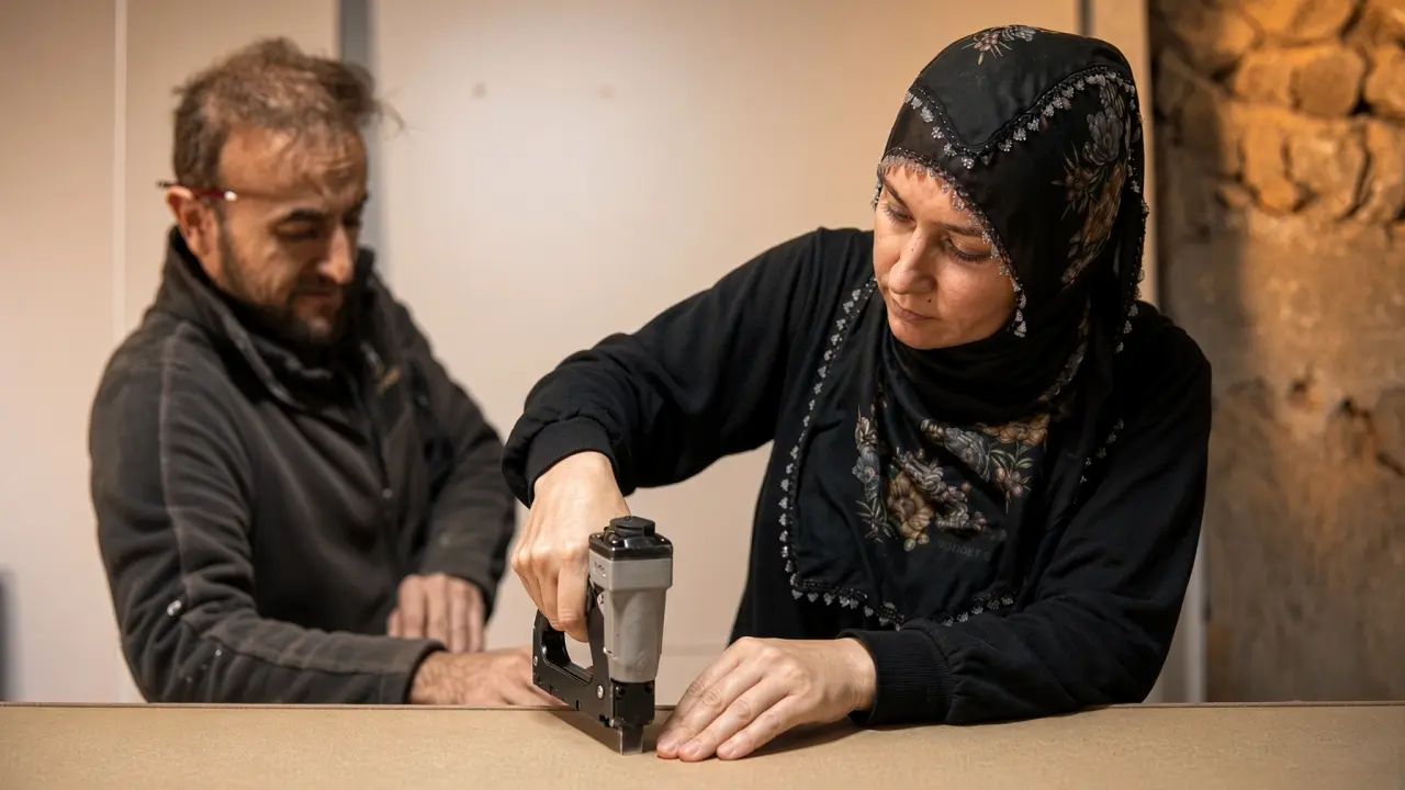 Eşine yardım etmeye gitti, mobilya ustası oldu