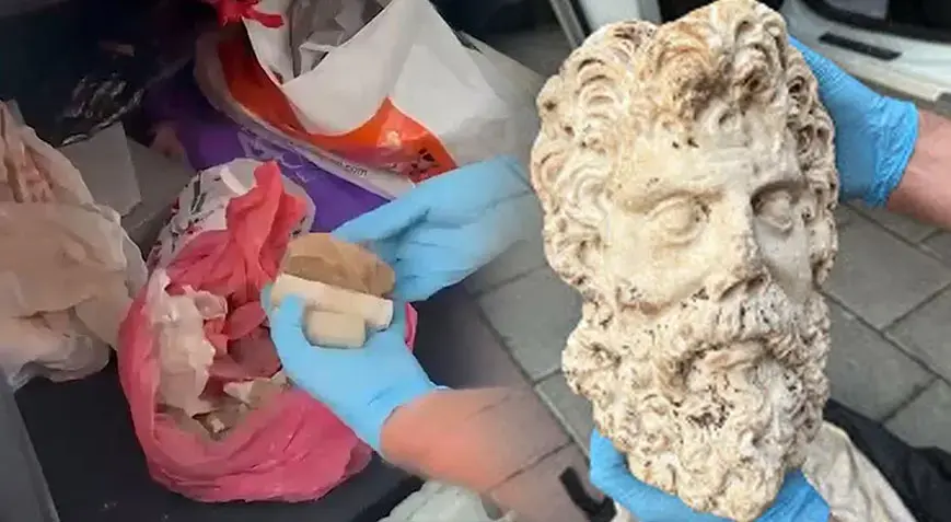 İzmir’de şoke eden buluntu! 2 bin yıllık Zeus heykel başı ortaya çıktı