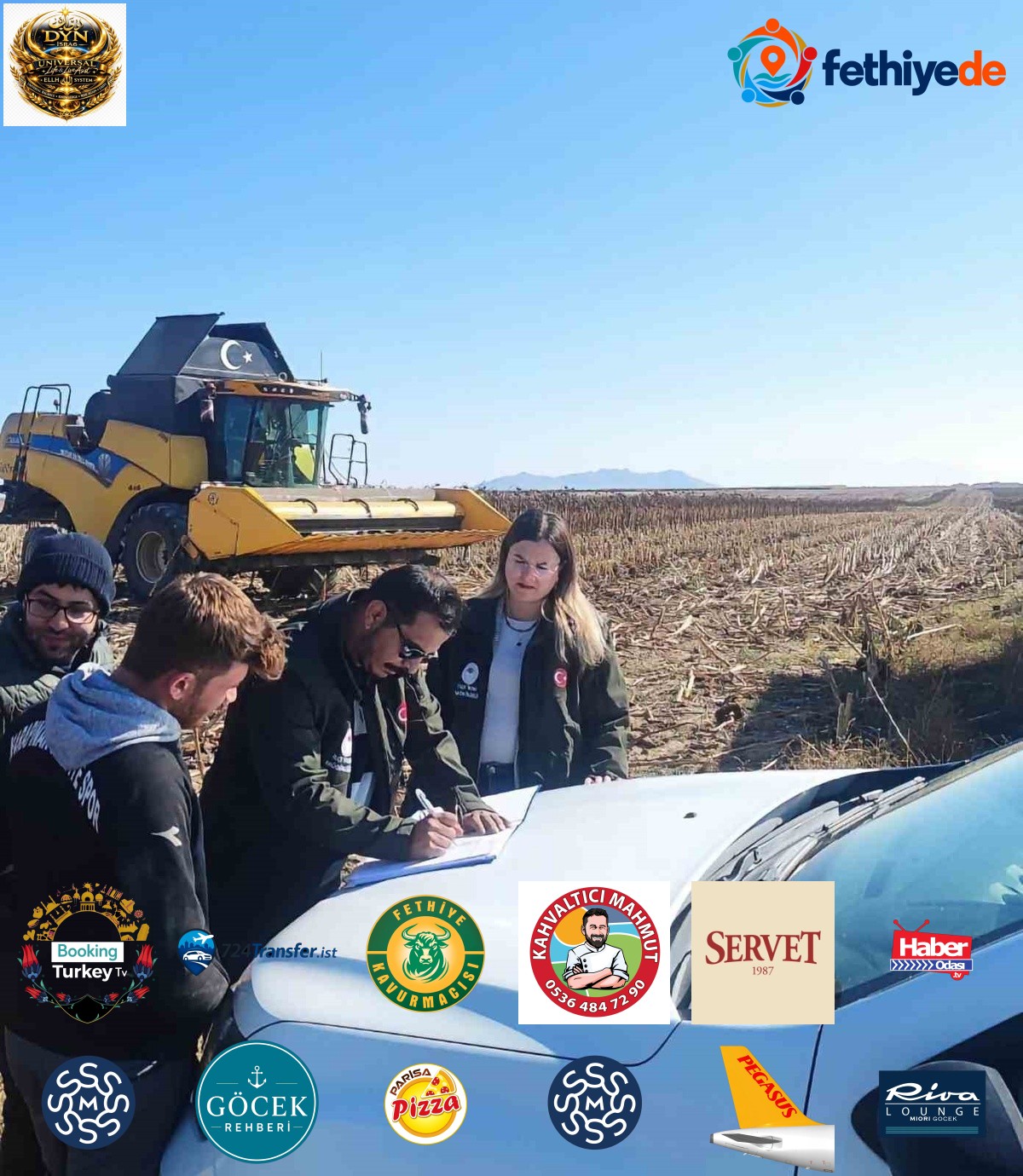 Konya Karapınar'da çerezlik ayçiçeği hasadında biçerdöverler denetlendi