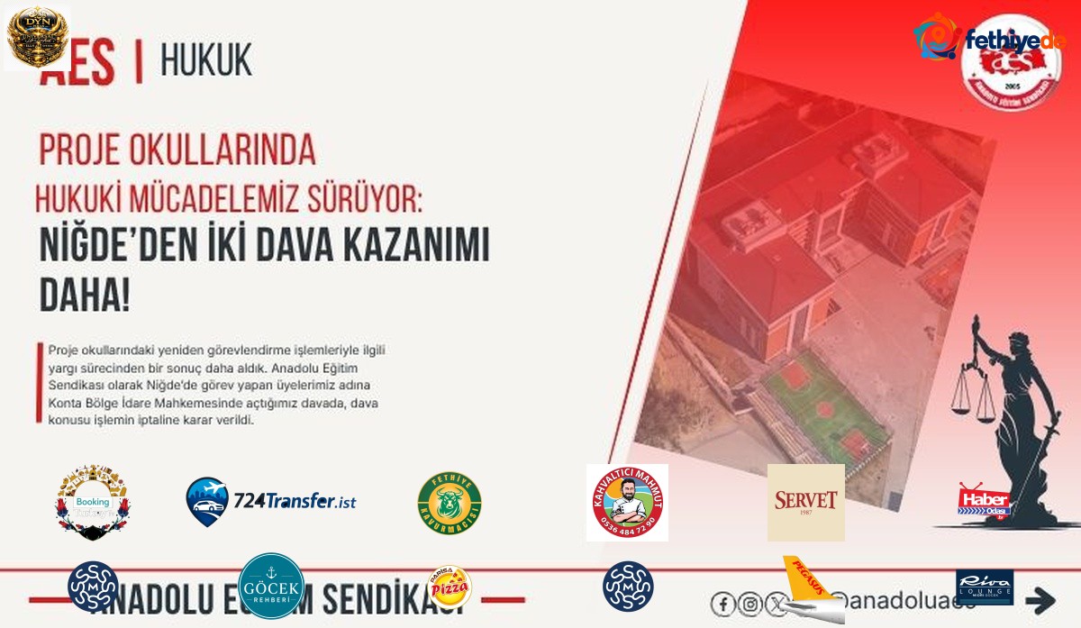 AES, Niğde'deki üyelerinin davasında görevlendirme işleminin iptal edildiğini duyurdu