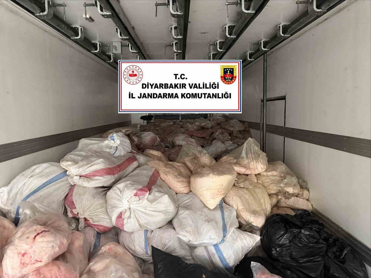 Diyarbakır Çınar'da jandarma 8 ton sağlığa elverişsiz yağ ve sakatat ele geçirdi