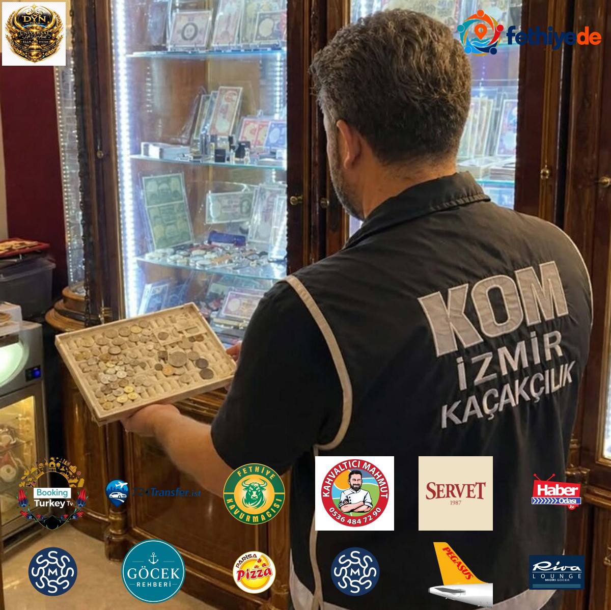 İzmir Konak'ta iş yerine düzenlenen operasyonda 672 sikke ele geçirildi