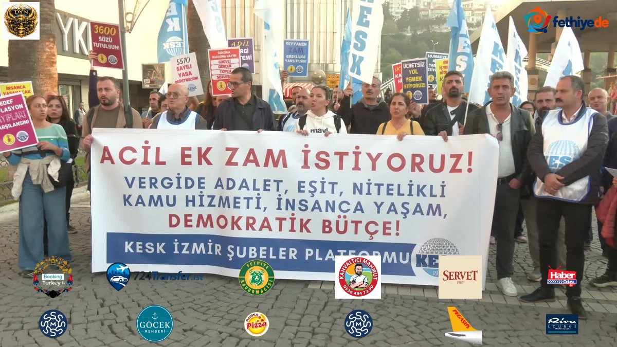 KESK İzmir Şubeler Platformu Konak'ta emekçi ve emekliye acil ek zam istedi