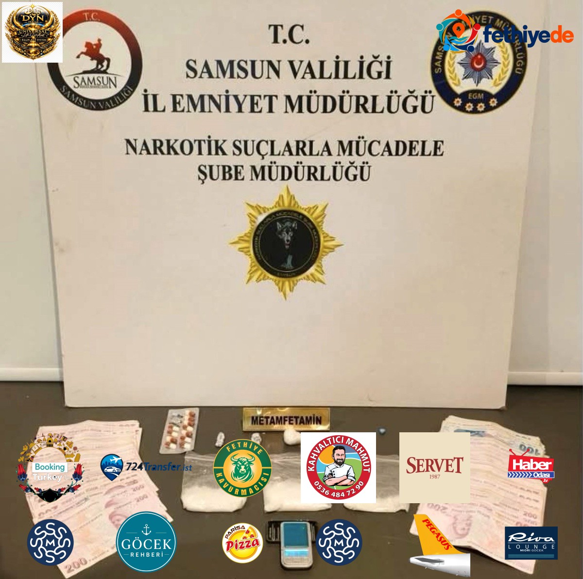 Samsun İlkadım'da 12 kişinin üst ve ikamet aramasında 7 bin 902 hap ele geçirildi