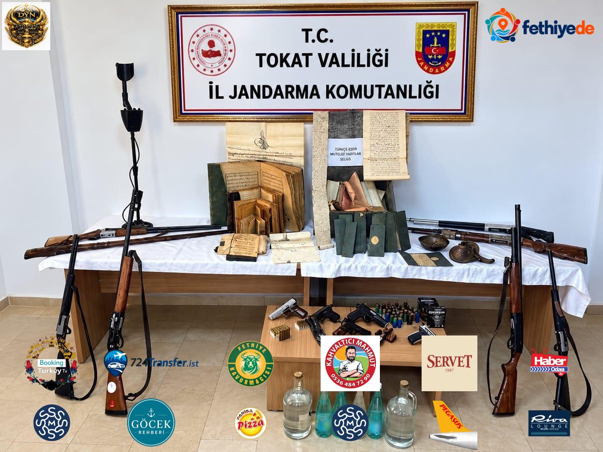 Tokat Zile'de 7 adrese düzenlenen operasyonda silah ve tarihi eser ele geçirildi