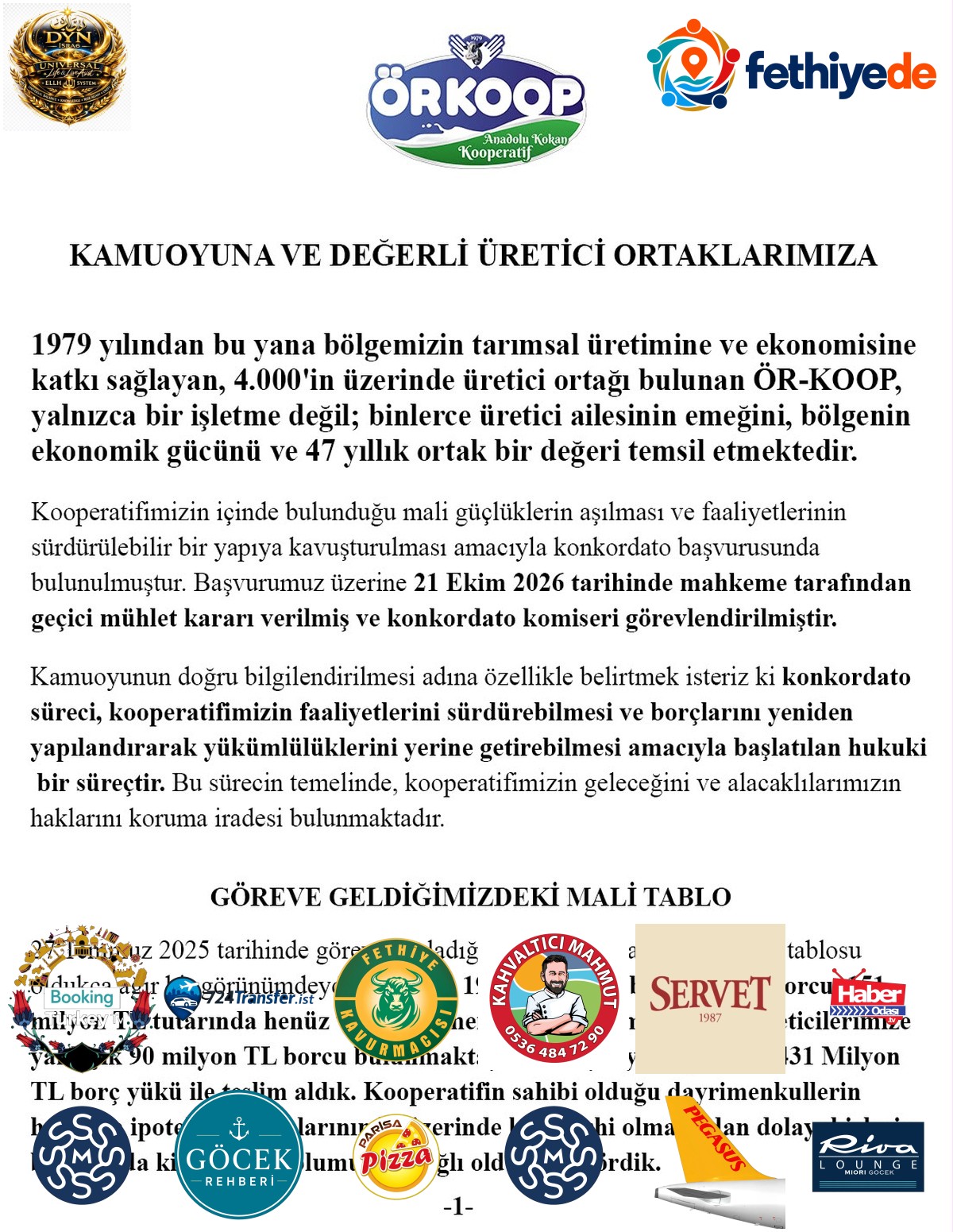 Aydın Nazilli'de 4 binin üzerinde ortağı bulunan ÖR-KOOP konkordato başvurusu yaptı