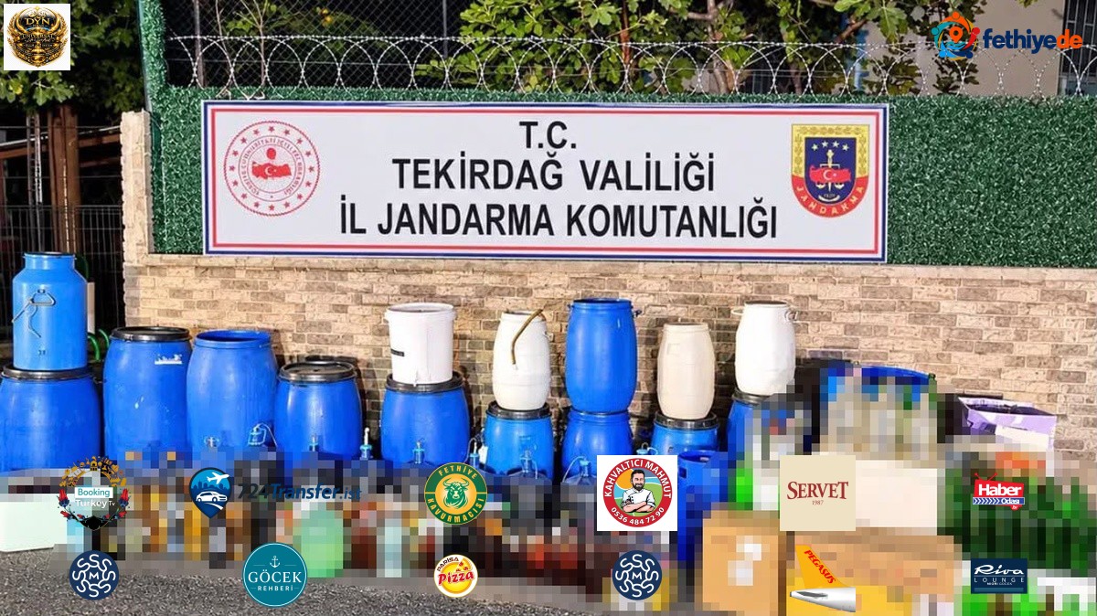 Malkara'da jandarma operasyonunda evde 1 ton 120 litre sahte içki ele geçirildi