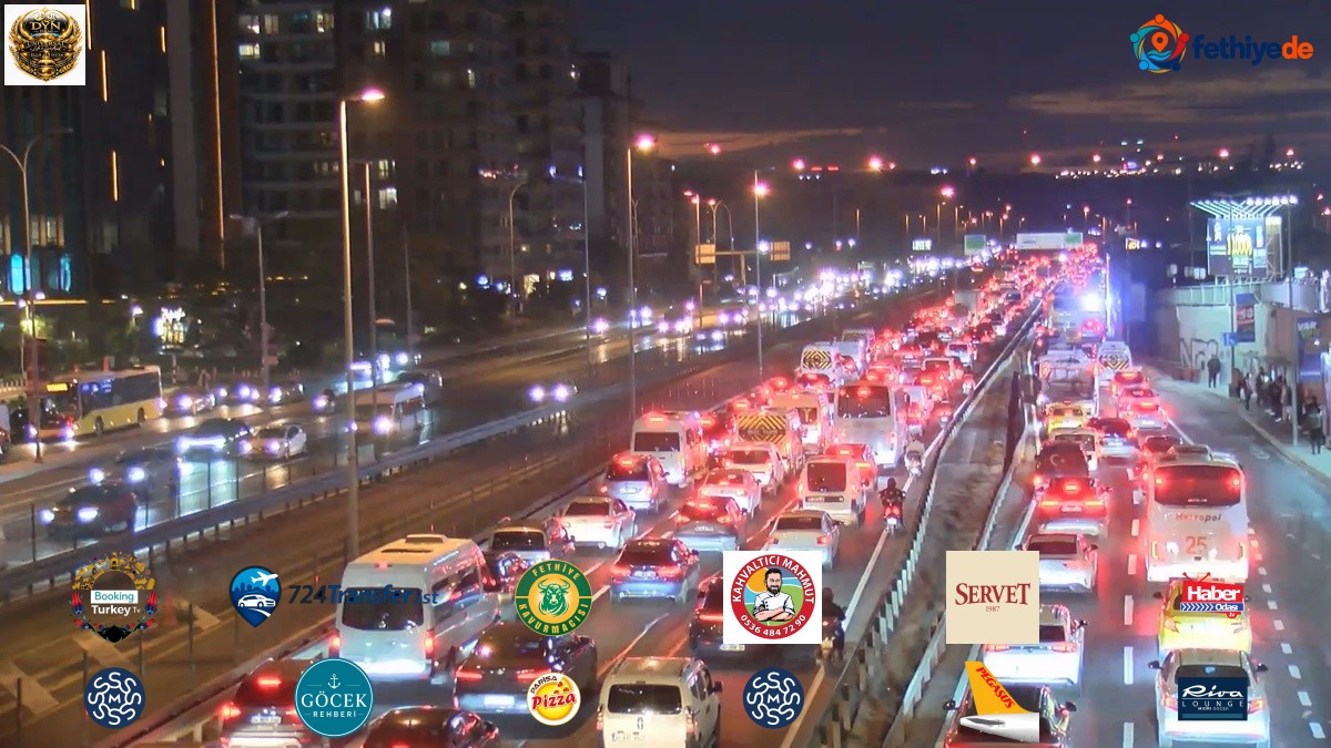 İstanbul'da akşam trafiği durma noktasına geldi, yoğunluk yüzde 87 oldu