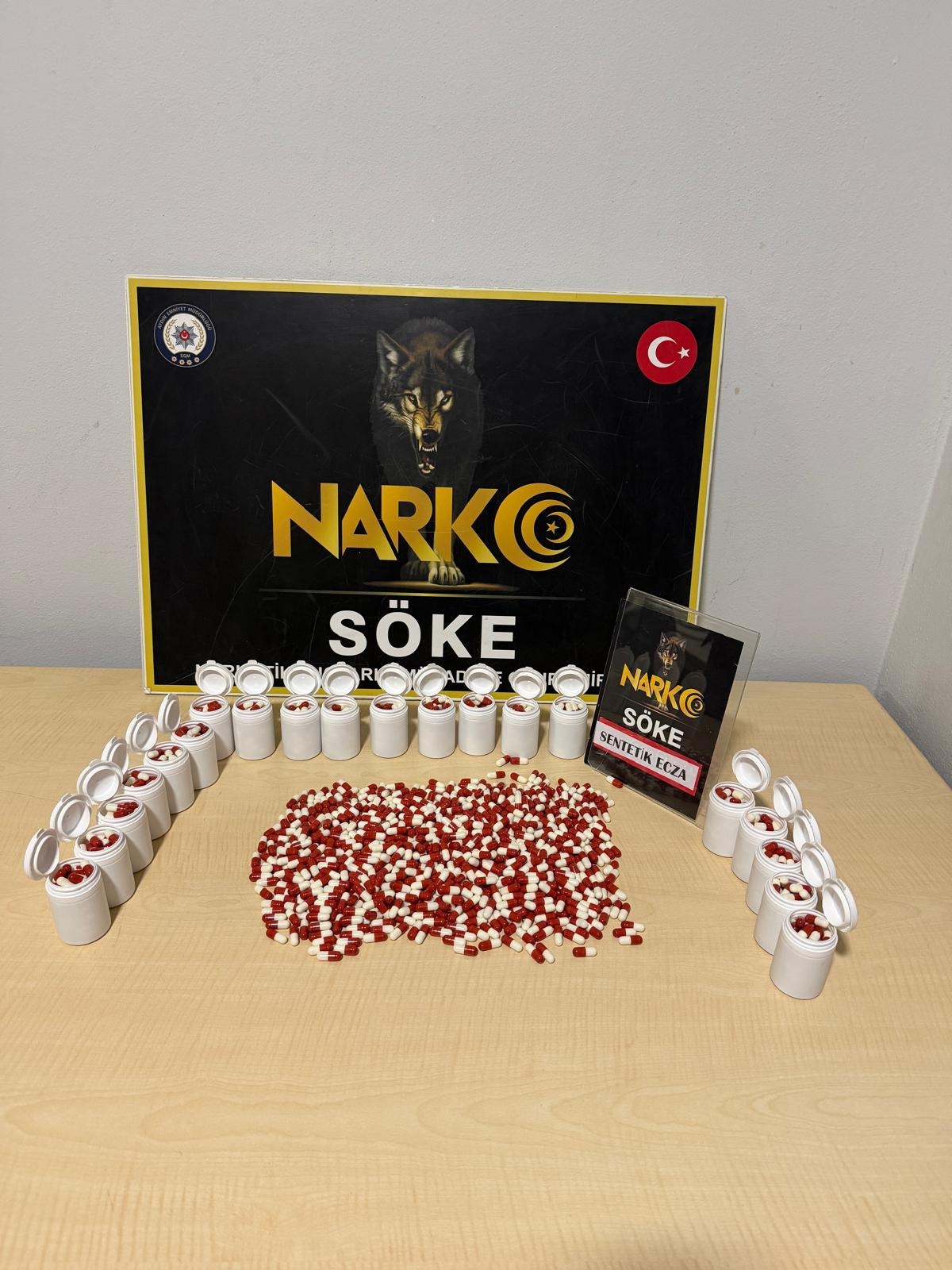 Aydın'da operasyonda 2 bin 55 sentetik ecza ele geçirildi, 2 şüpheli tutuklandı