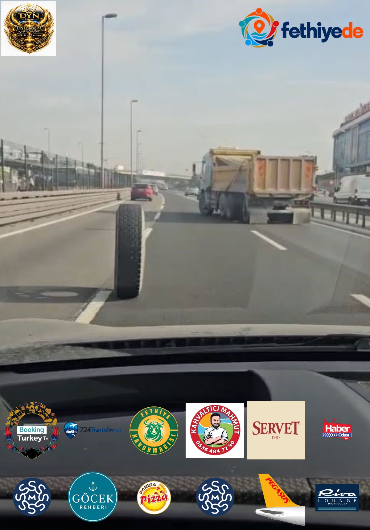 İstanbul E-5 Topkapı'da kamyonun iki tekerleği yerinden çıktı, anlar kameraya yansıdı