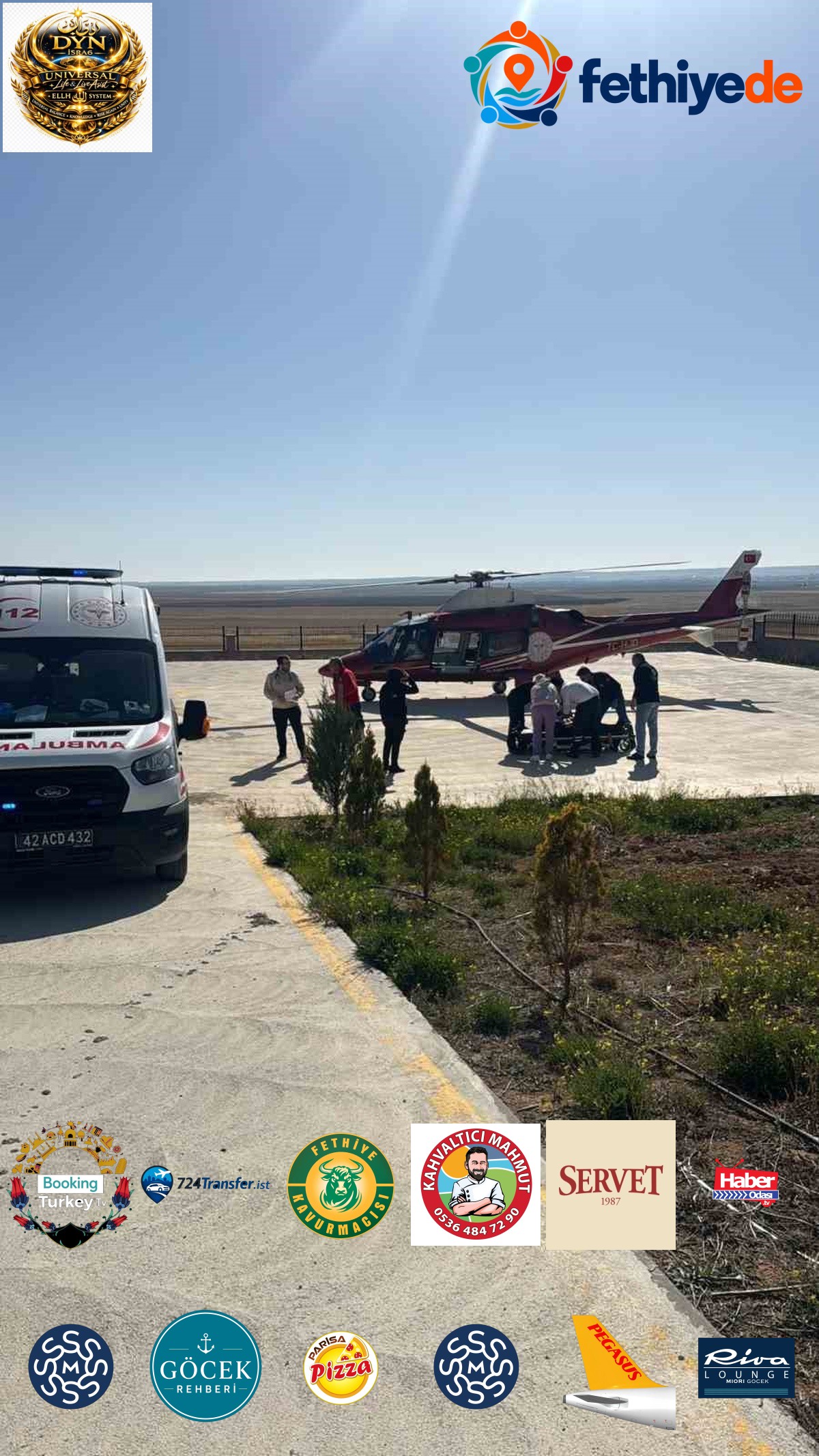 Kulu'da rahatsızlanan 70 yaşındaki kadın ambulans helikopterle Konya'ya sevk edildi
