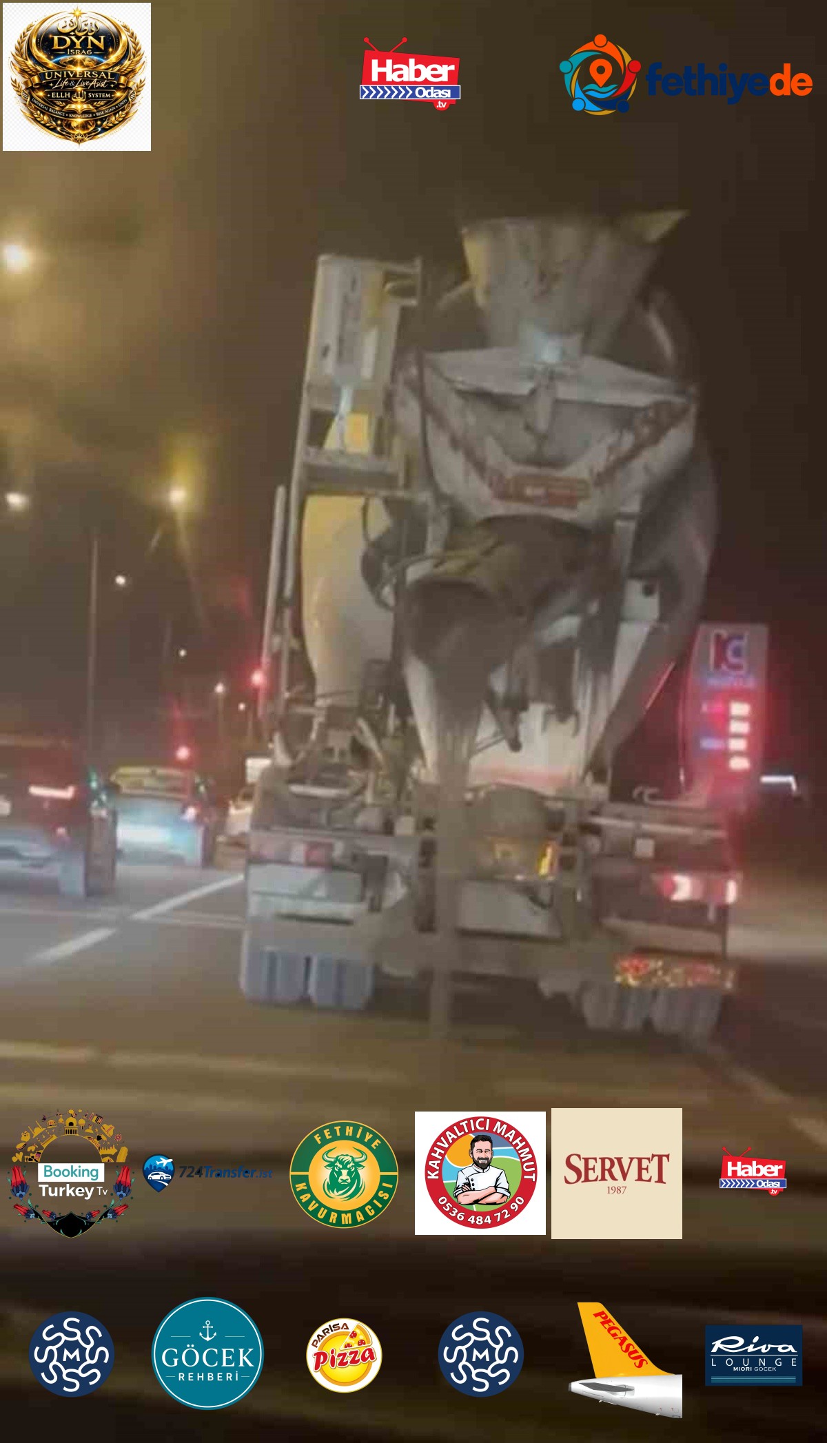 Elazığ Akçakiraz'da beton mikseri yola harç dökerek ilerledi, o anlar kaydedildi