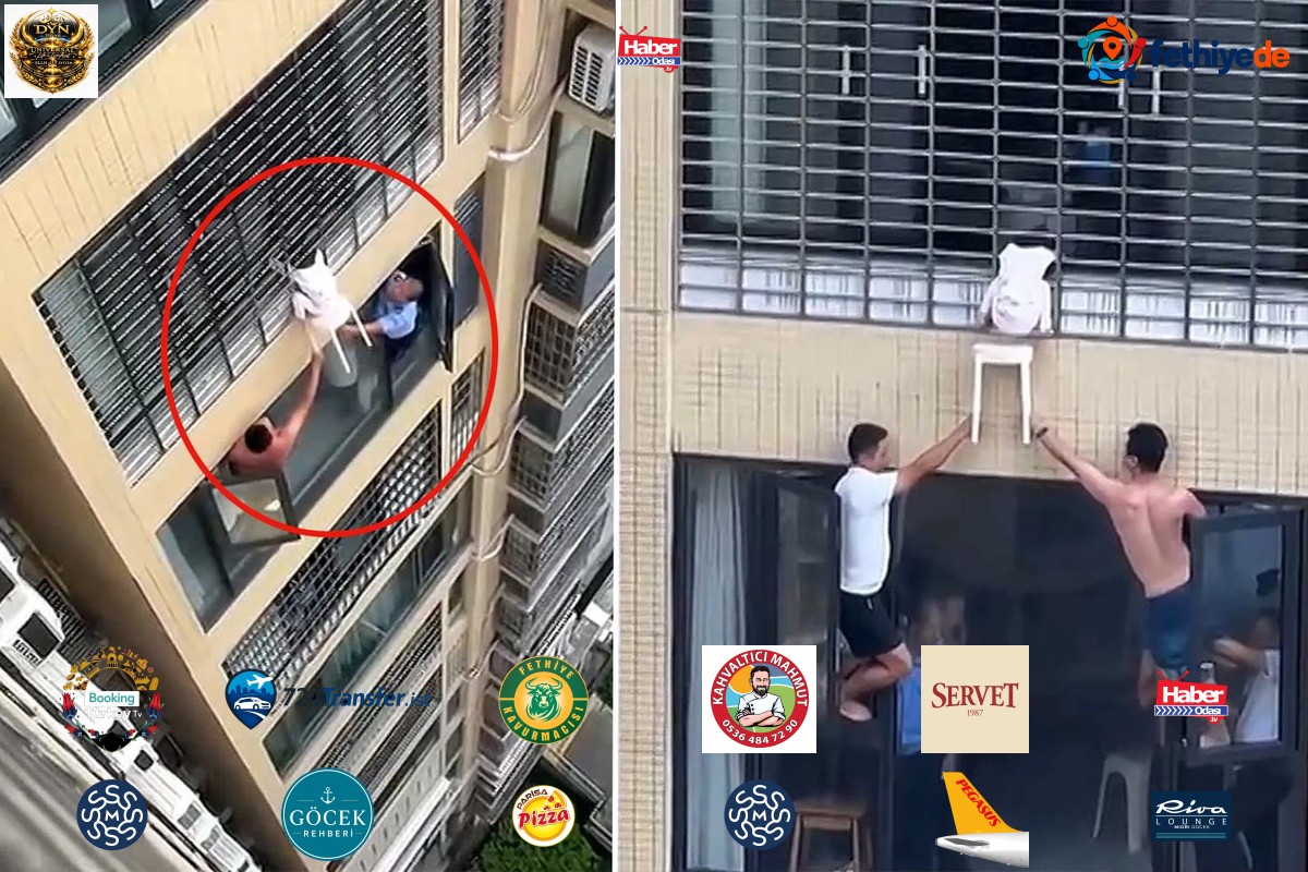 12'nci kattan sarkan minik kızı kurtarmak için seferber oldular