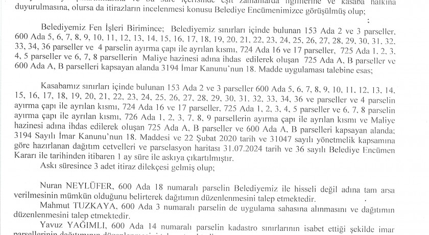 [BELEDIYE · Erzurum · Çat] KASABAMIZ AĞAÇKIRMA - KÜÇÜKÖZ MEVKİİ 18. MADDE İMAR UYGULAMASI - Haber