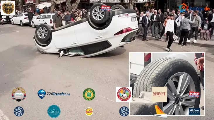 Diyarbakır'da lastiği patlayan otomobil takla attı!