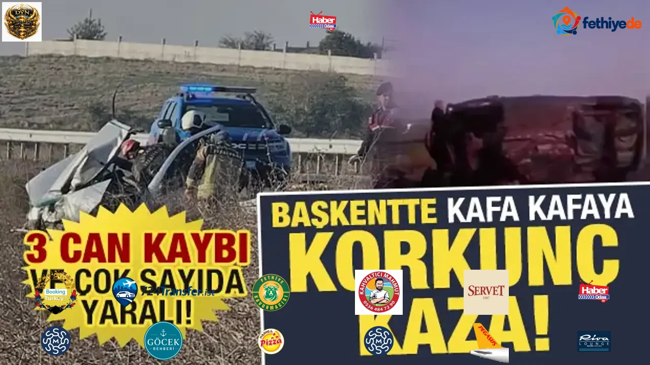 Ankara'da kafa kafaya korkunç kaza: 3 ölü, 4 yaralı!