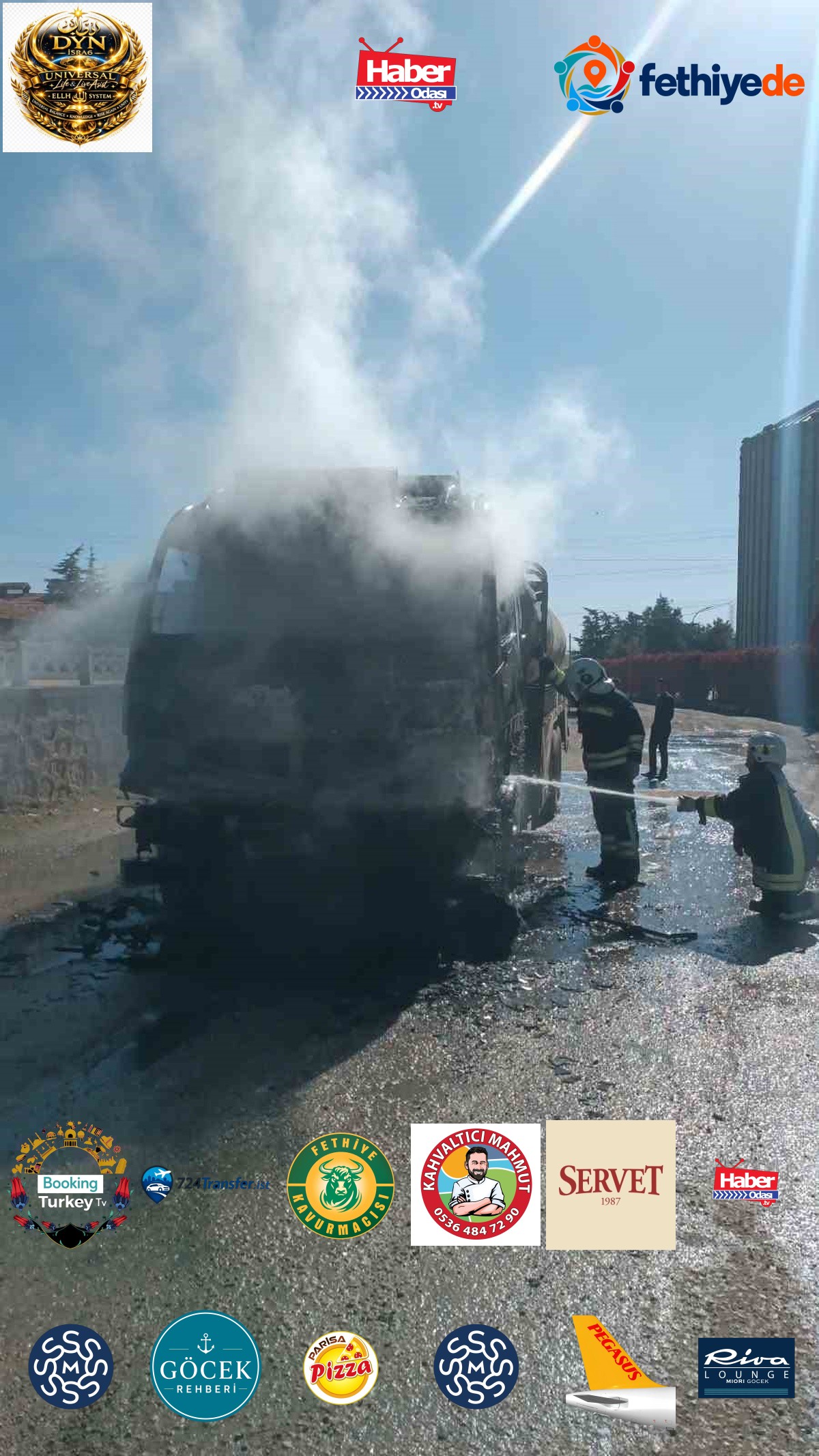 Afyonkarahisar'da boş tanker yangını çevredeki araçlara sıçramadan söndürüldü
