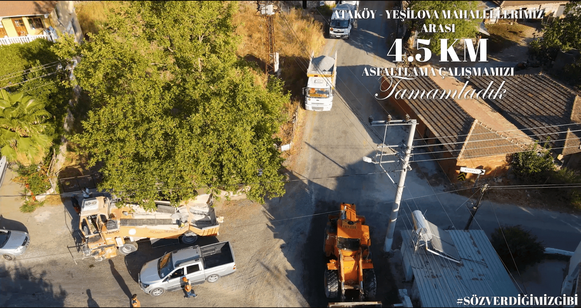 [BELEDIYE · Muğla · Ula] ATAKÖY-YEŞİLOVA MAHALLELERİMİZ ARASI 4.5 KİLOMETRELİK ASFALT ÇALIŞMAMIZI TAMAMLADIK