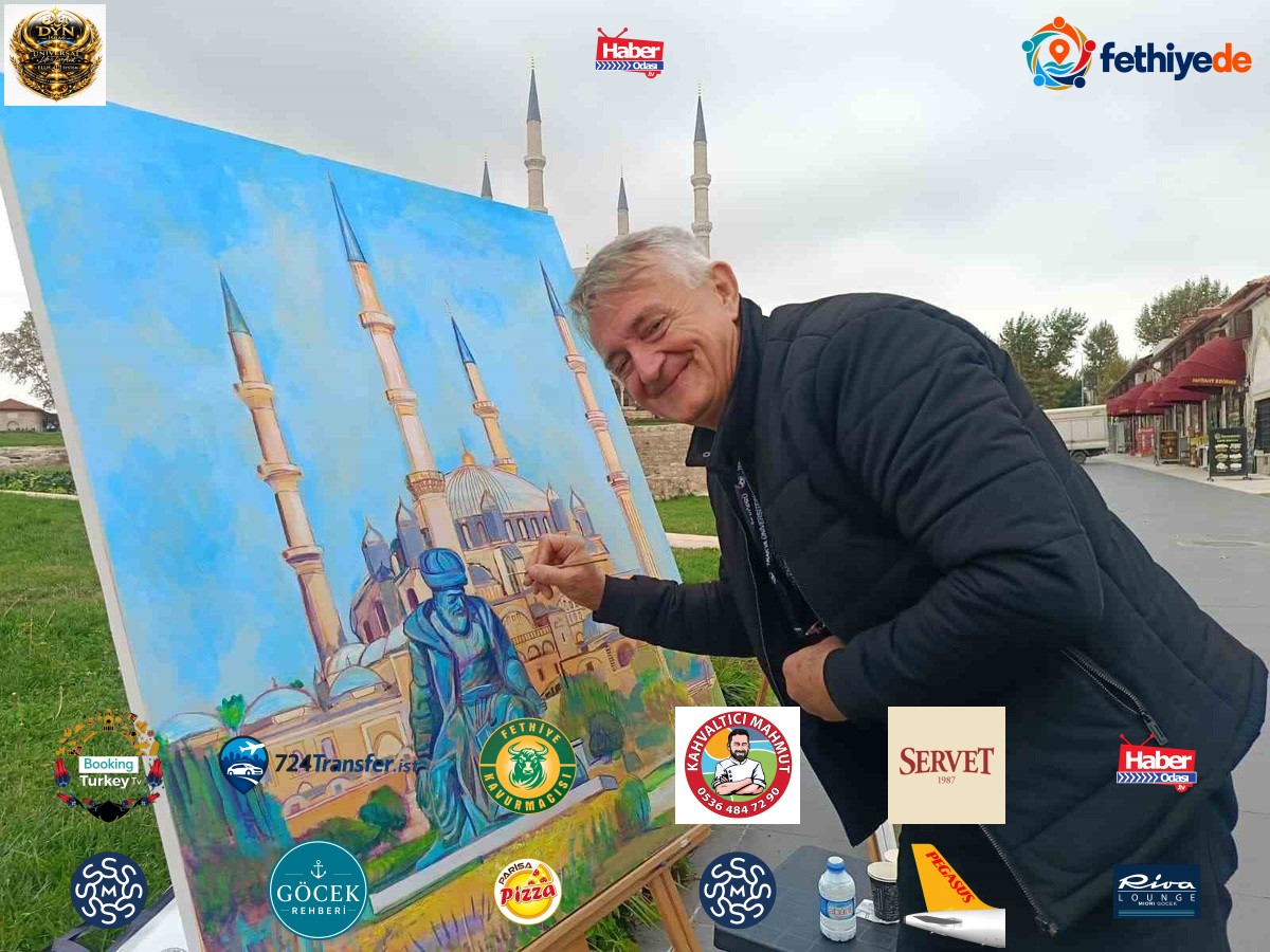 Edirne'de Balkanlar ve Azerbaycan'dan gelen ressamlar Selimiye'yi tuvale taşıdı