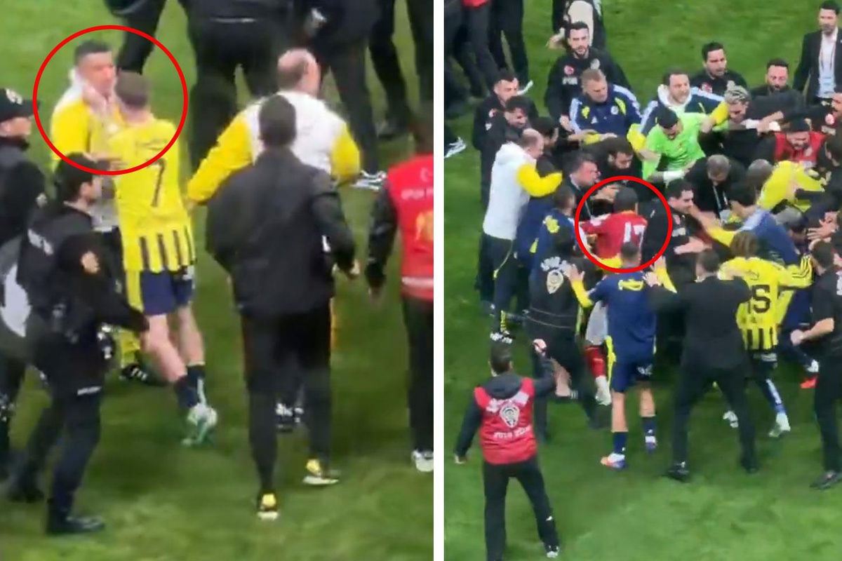 Kerem Aktürkoğlu kendi hocasının yakasına yapıştı, Eren Elmalı yerde yatan futbolcuya tekme attı