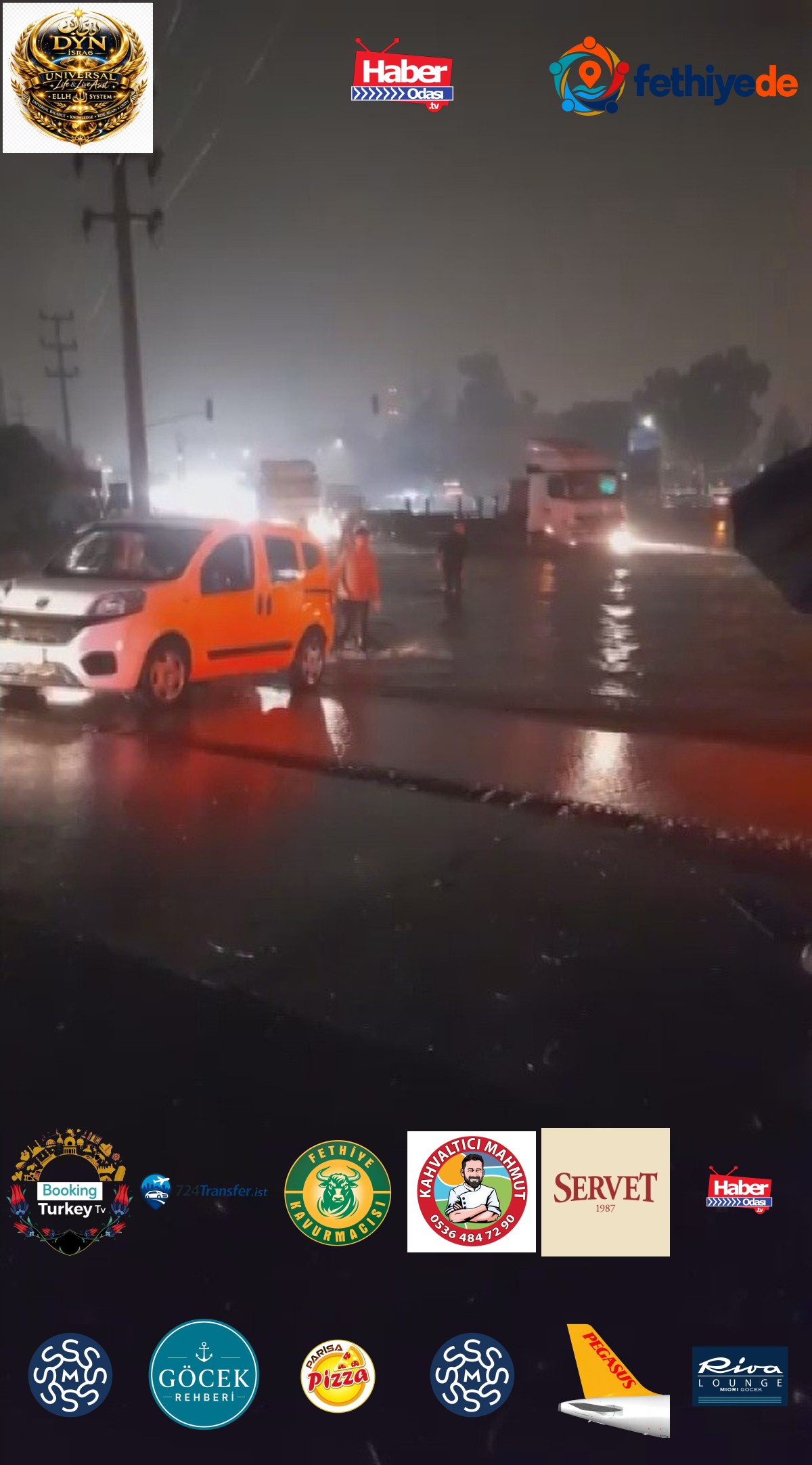 Hatay'ın Dörtyol ve Payas ilçelerinde etkili sağanak yolları göle çevirdi