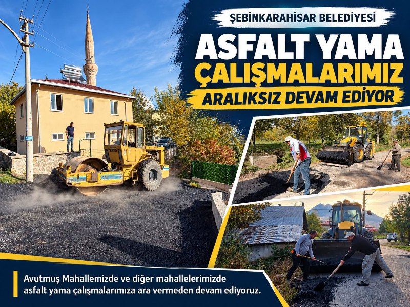 Asfalt yama çalışmalarımız aralıksız devam ediyor