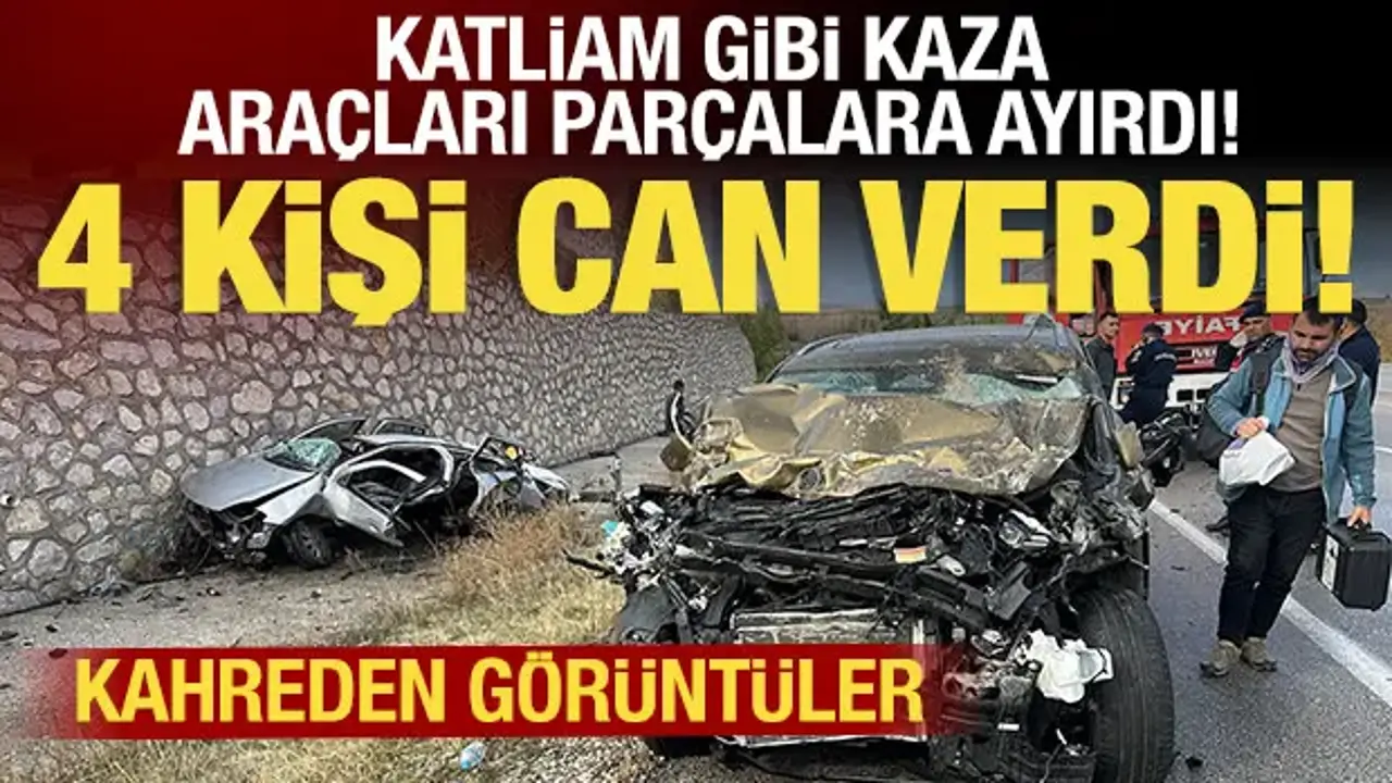 Çorum'da katliam gibi kaza: 4 ölü, 2 yaralı!