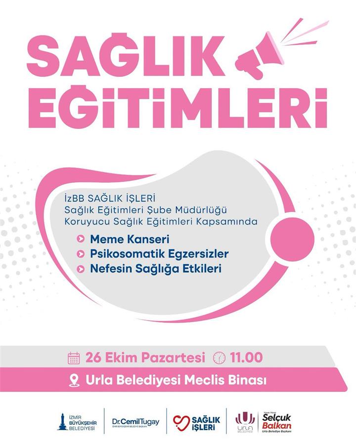 Tüm hemşehrilerimizi sağlık eğitimlerimize bekliyoruz.