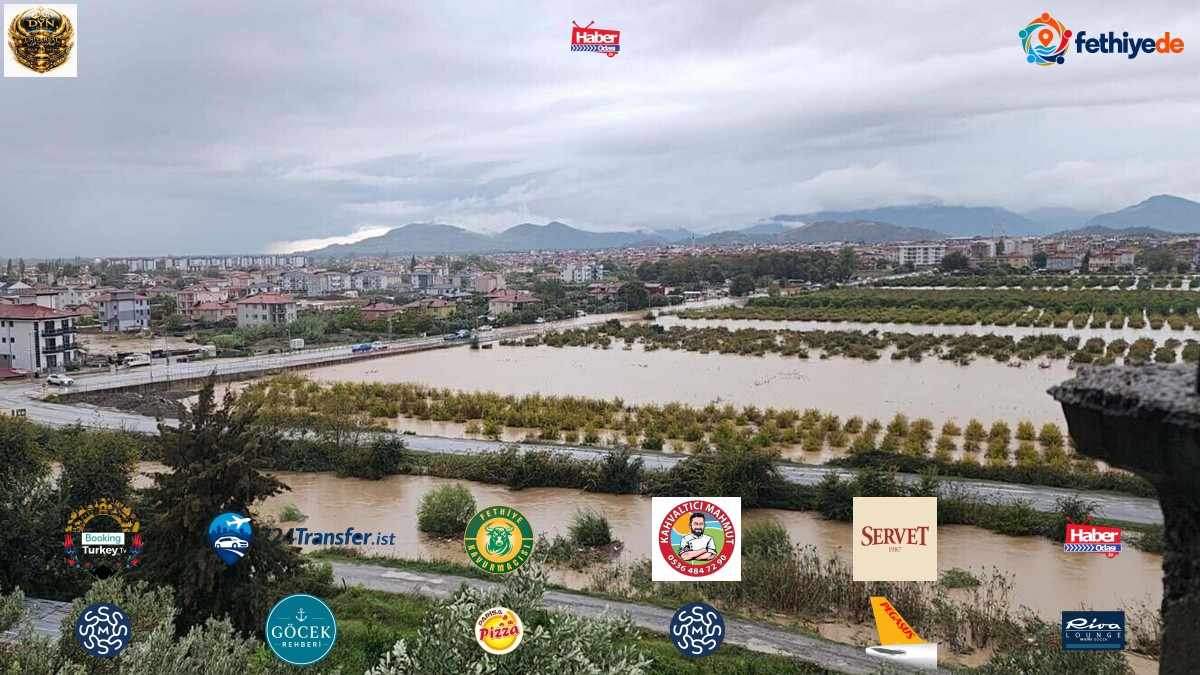 Dalaman'da sağanakta Tersakan Çayı taştı, eski Fethiye yolu trafiğe kapandı