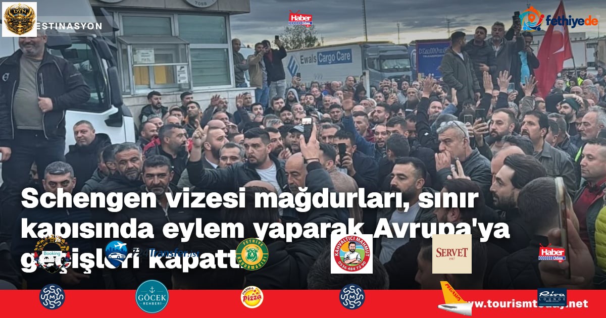 Schengen vizesi mağdurları, sınır kapısında eylem yaparak Avrupa'ya geçişleri kapattı