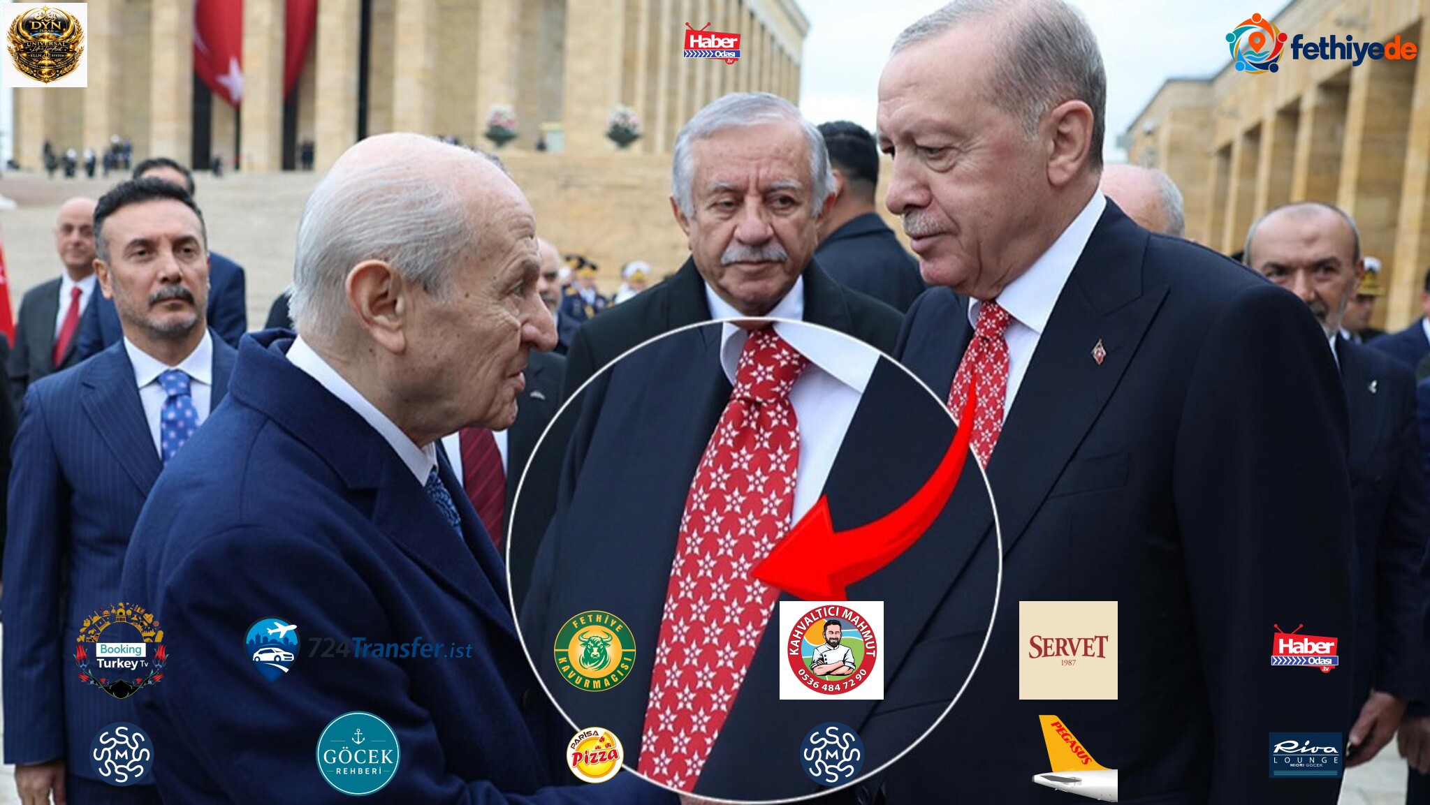 Başkan Erdoğan 29 Ekim törenlerine kırmızı KAAN desenli kravatla katıldı