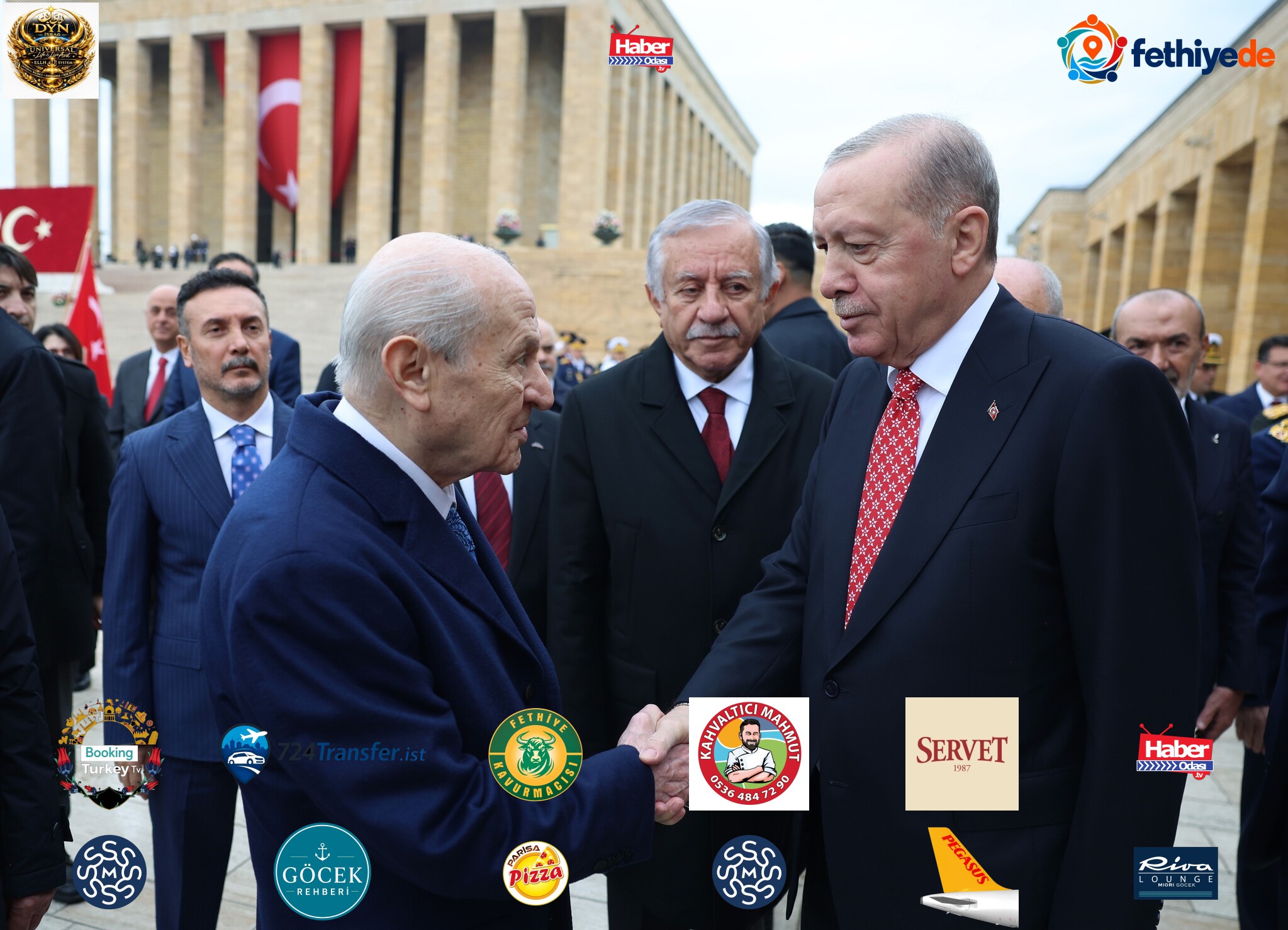 Başkan Erdoğan, ziyarette MHP Genel Başkanı Devlet Bahçeli ile selamlaştı.