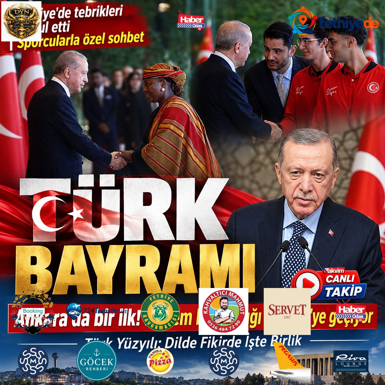 Cumhuriyetin 103. yılında Ankarada Türk dünyası buluşması! Başkan Erdoğan Külliyede tebrikleri kabul etti