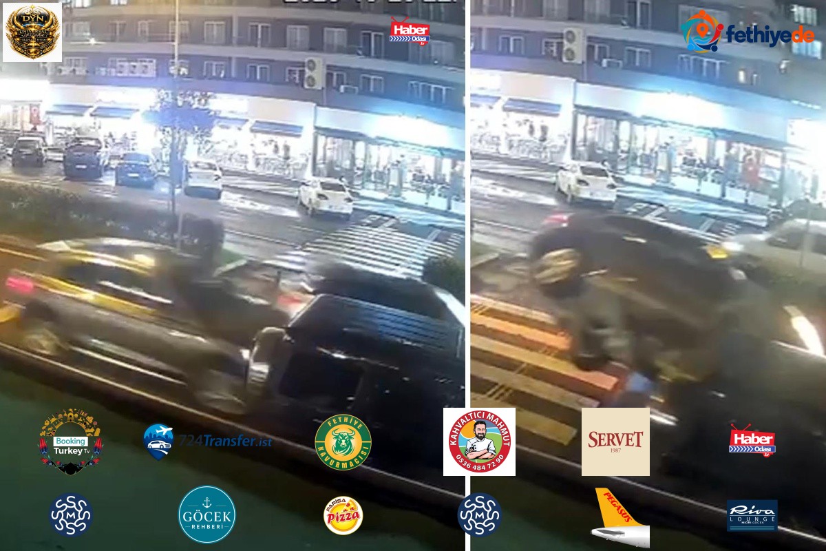 Lüks otomobil, park halindeki araca çarpıp takla attı! O anlar kamerada