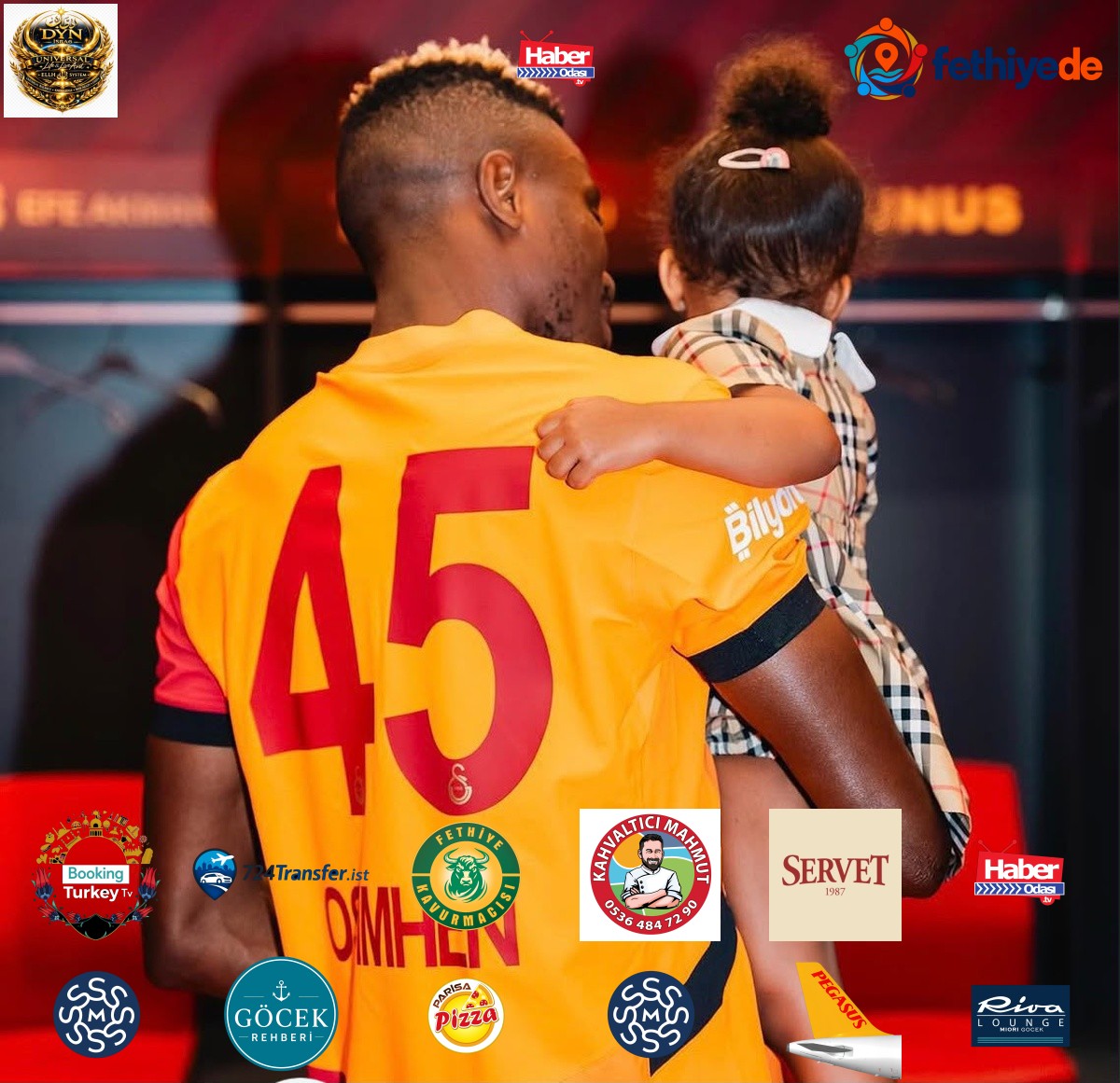 Galatasaray, Osimhen ve Stefanie'nin kızı Liora Audrey için tebrik paylaşımı yaptı
