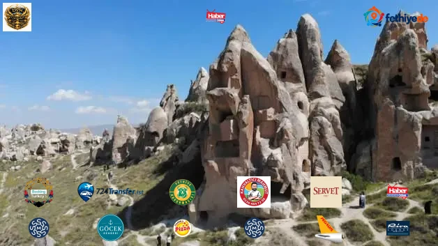 Kapadokya’da düşen kaya parçasının önceki hali: Havadan görüntülendi