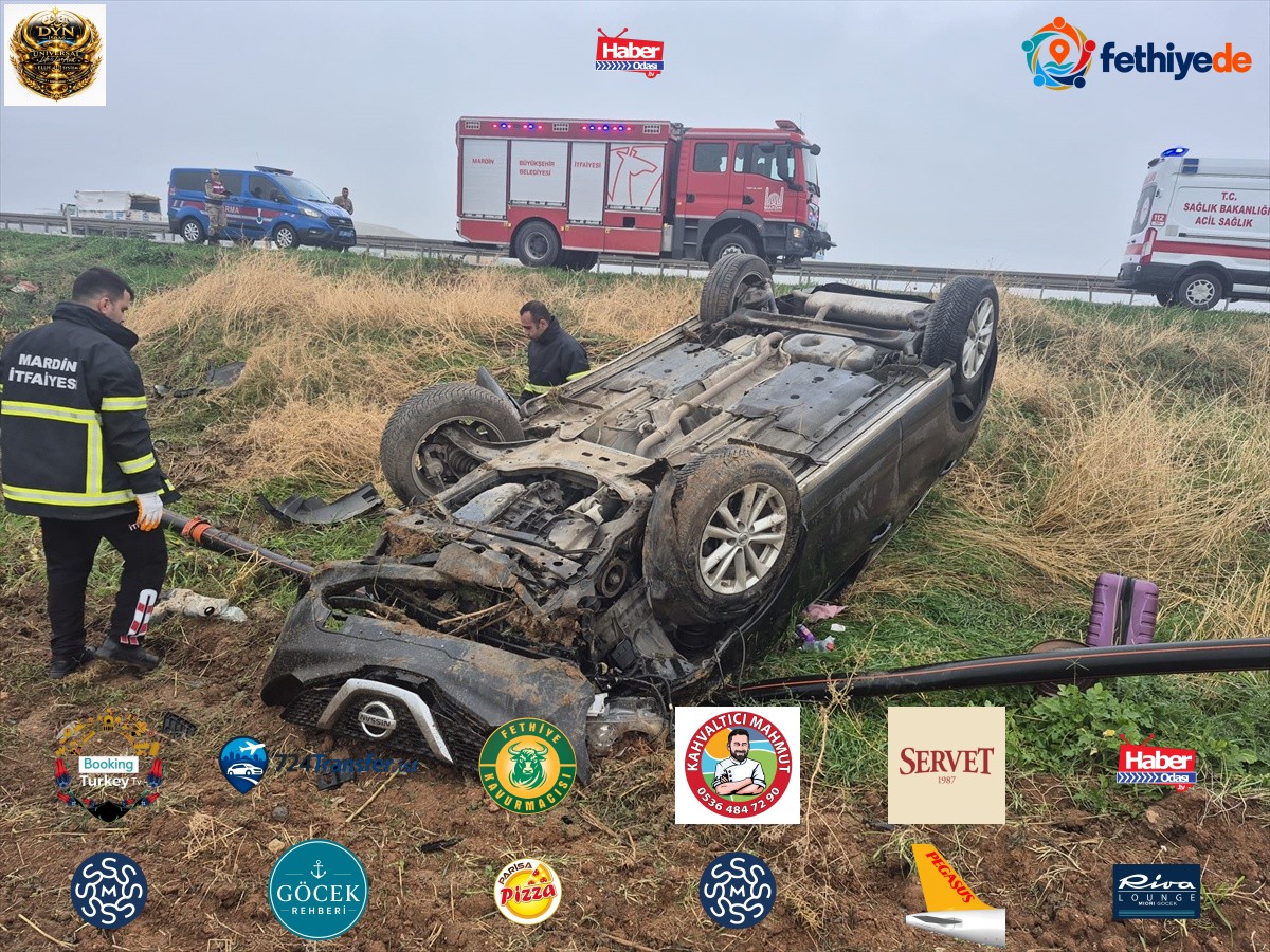 Mardin Kızıltepe'de otomobil şarampole devrildi, araçtaki 3 kişi yaralandı