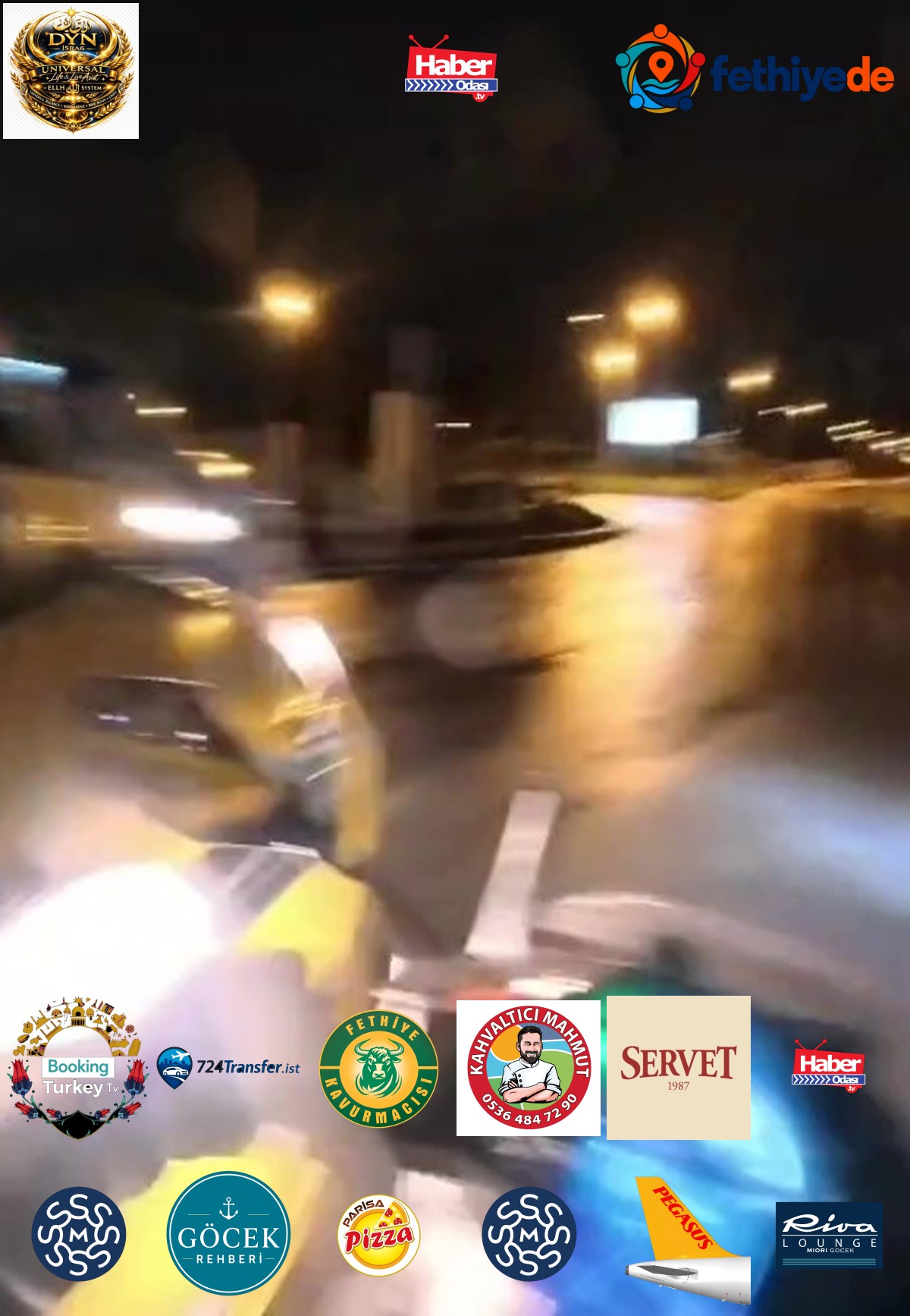 Antalya'da motosiklet ile hafif ticari aracın çarpıştığı kaza kask kamerasına yansıdı