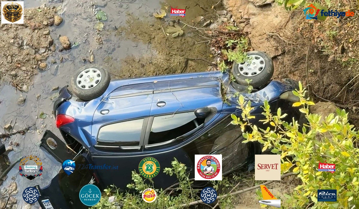 Aydın Efeler'de otomobil sığ dereye uçtu, araçtaki 3 kişi yaralandı