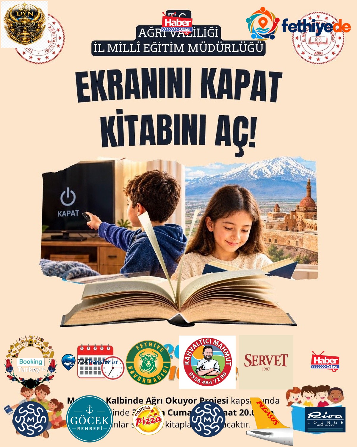 Ağrı'da 30 Ekim'de saat 20.00'de kitap okuma etkinliği düzenlenecek
