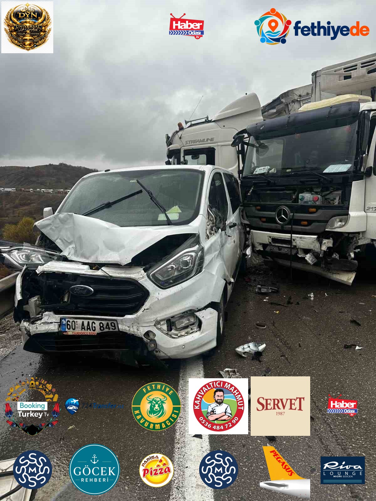 Erzurum Aşkale'de zincirleme kazada 3 araç hasar gördü, yol tek yönlü kapandı