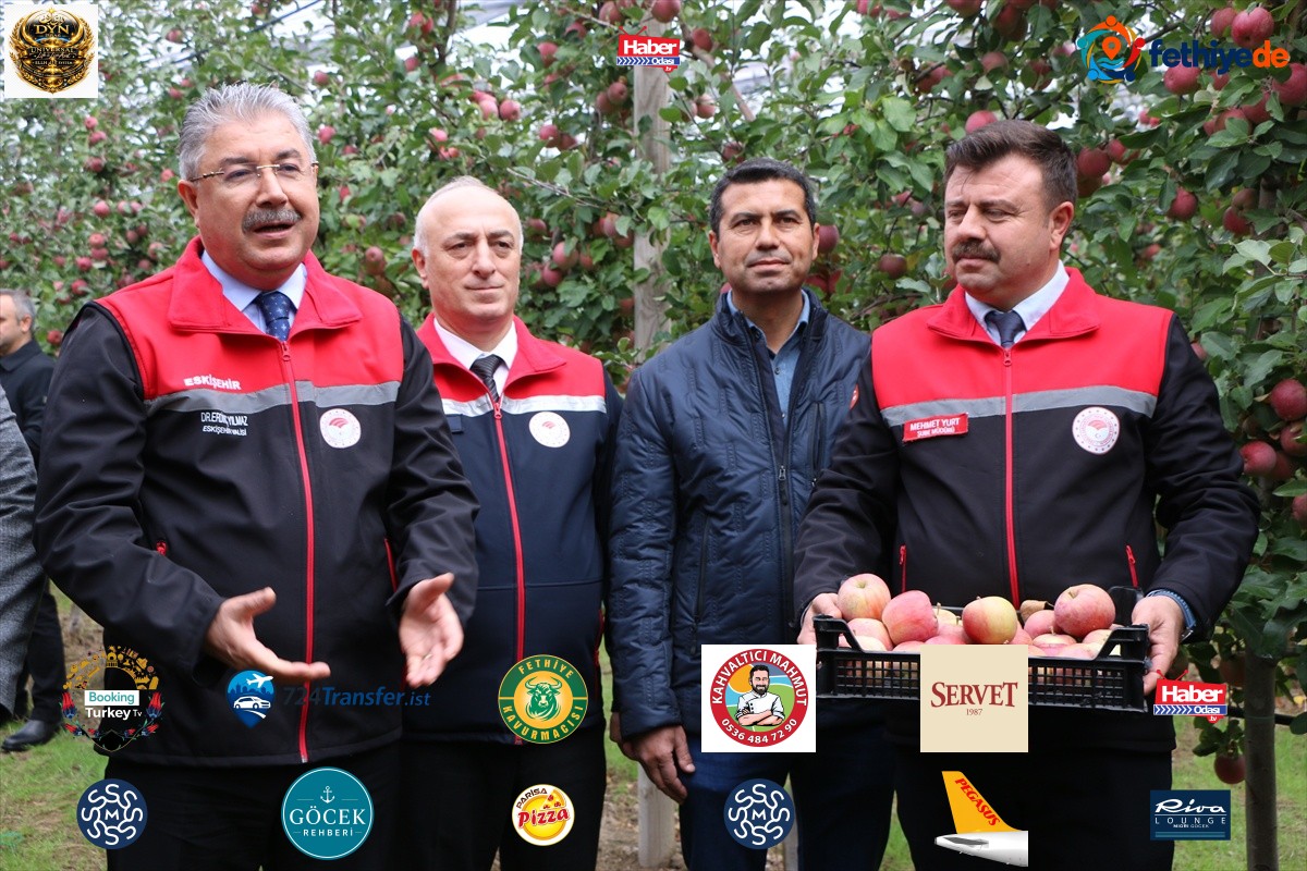 Eskişehir Mahmudiye'de 570 dekarda meyve üreten işletmeyi Vali Yılmaz inceledi