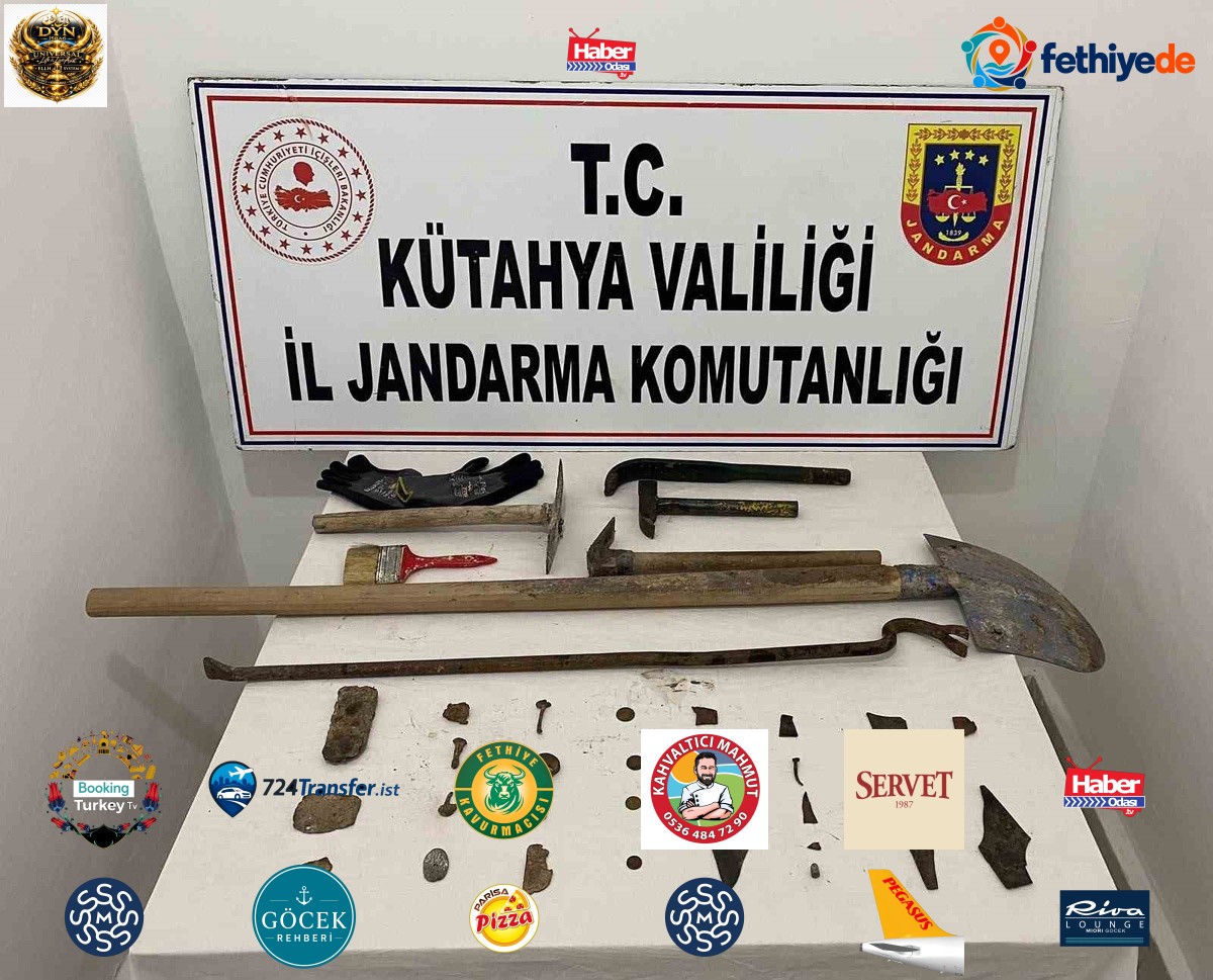 Kütahya Tavşanlı'da operasyonda 28 obje, 4 sikke ve 12 kazı malzemesi ele geçirildi