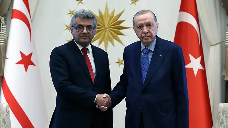 Cumhurbaşkanı Erdoğan, Kuzey Kıbrıs Türk Cumhuriyeti Cumhurbaşkanı Tufan Erhürman ile görüştü