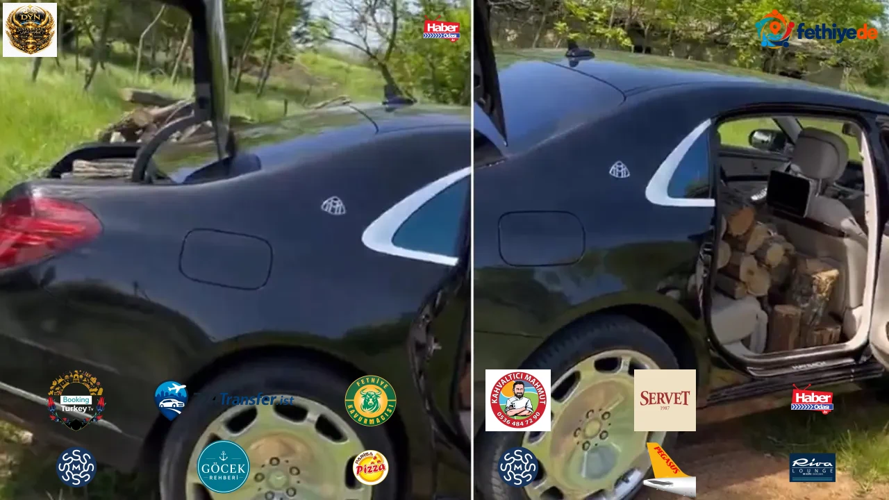 Rusya'da ilginç görüntü: Lüks otomobiliyle odun taşıdı